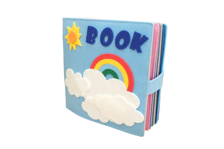 Felt 3D Book Montessori Book Toddler Early Educational Toy Kinder Kids Learning Fun Rainbow