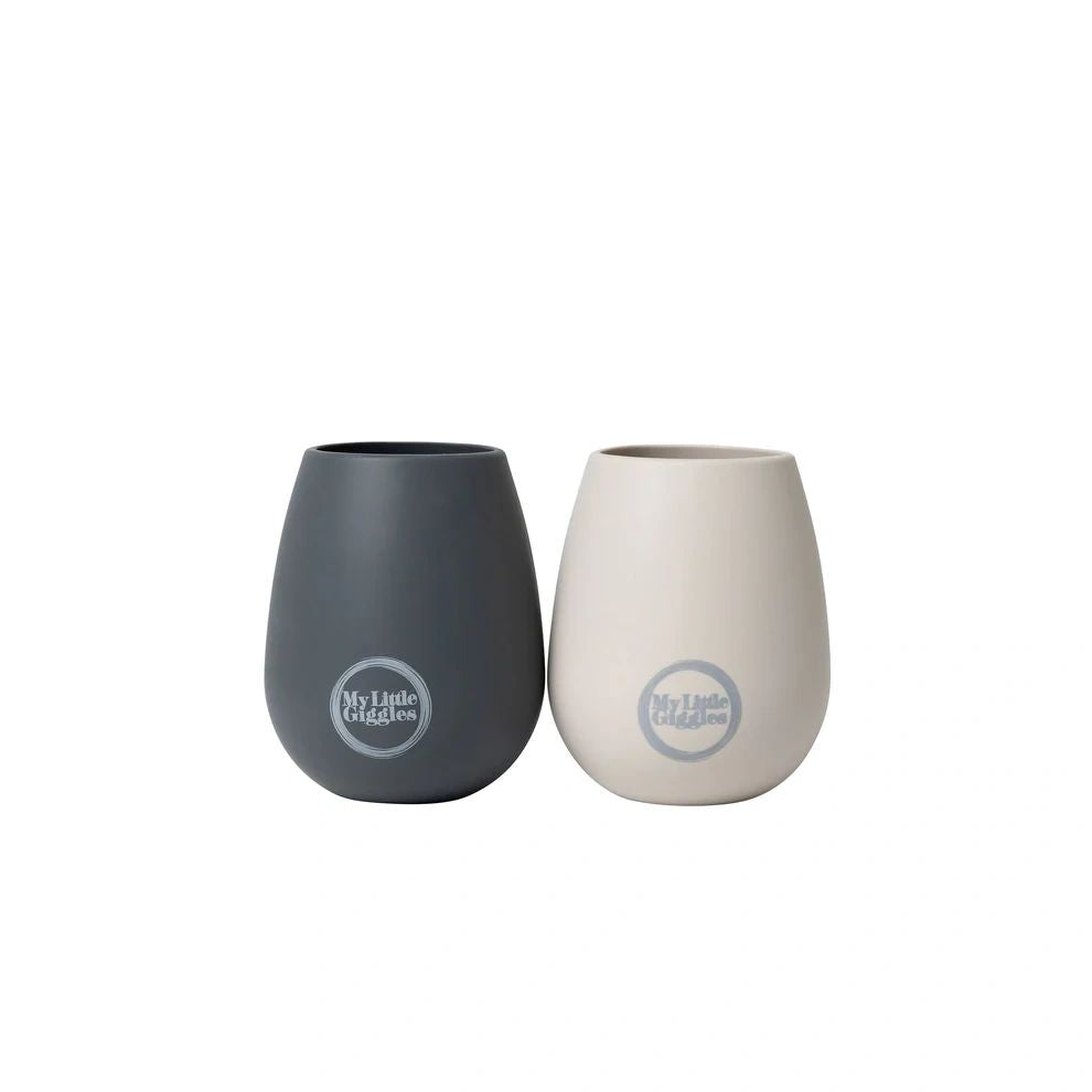 Silicone Tumblers 2 pack Dark Grey and Light Grey