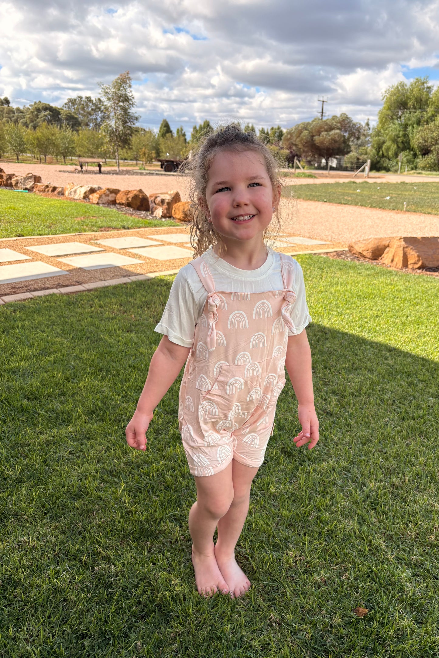 Bamboo Summer Romper Rainbow