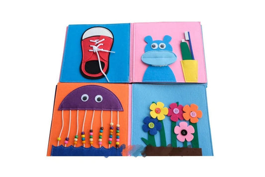 Felt 3D Book Montessori Book Toddler Early Educational Toy Kinder Kids Learning Fun Rainbow
