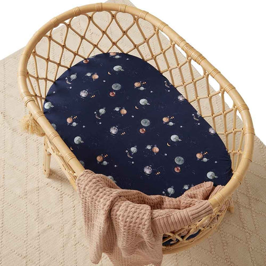 Fitted  Snuggle Hunny Bassinet Sheet, Change Mat Cover Milky Way