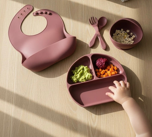 Silicone Dinner Sets with Bib