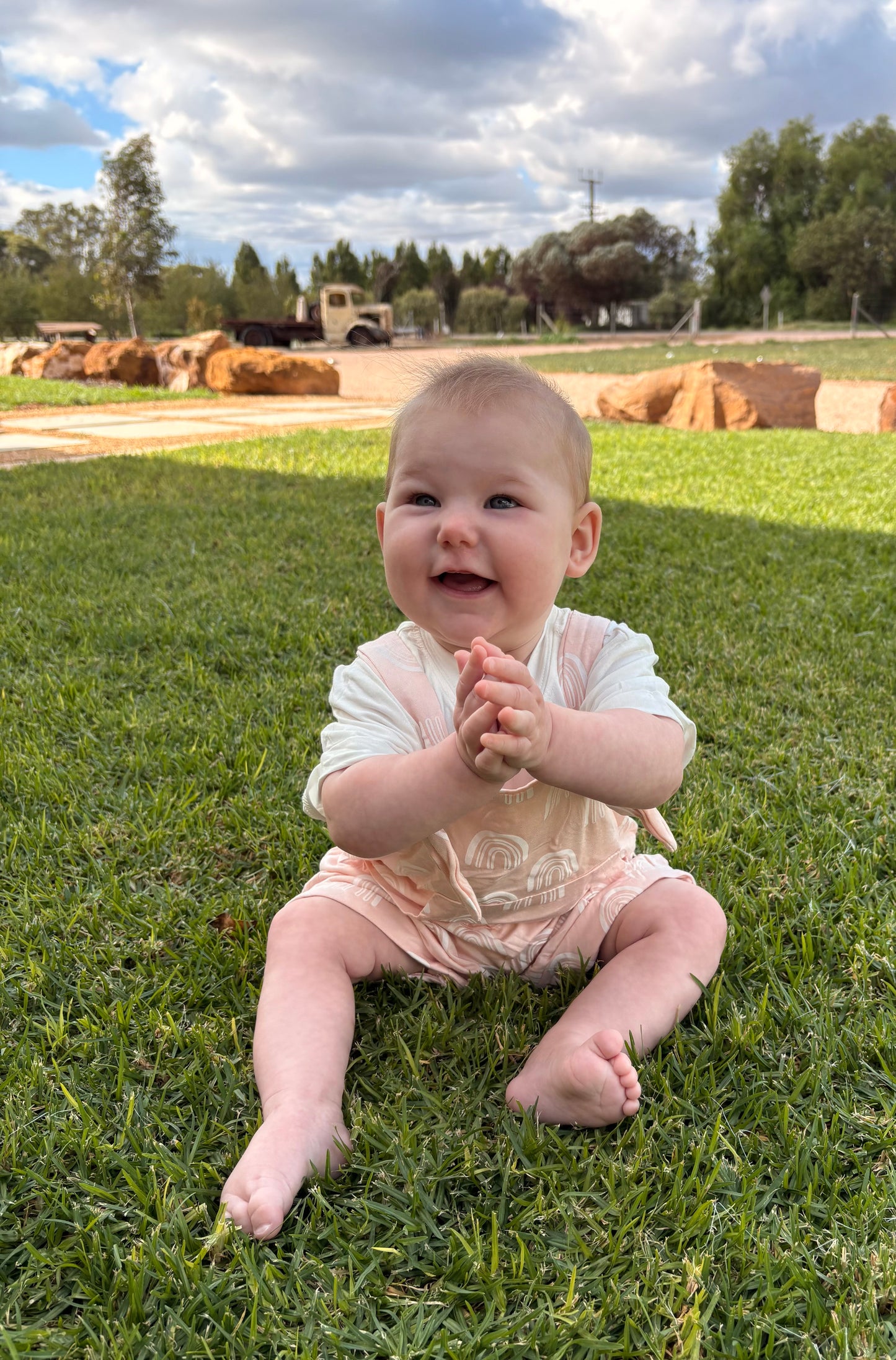 Bamboo Summer Romper Rainbow