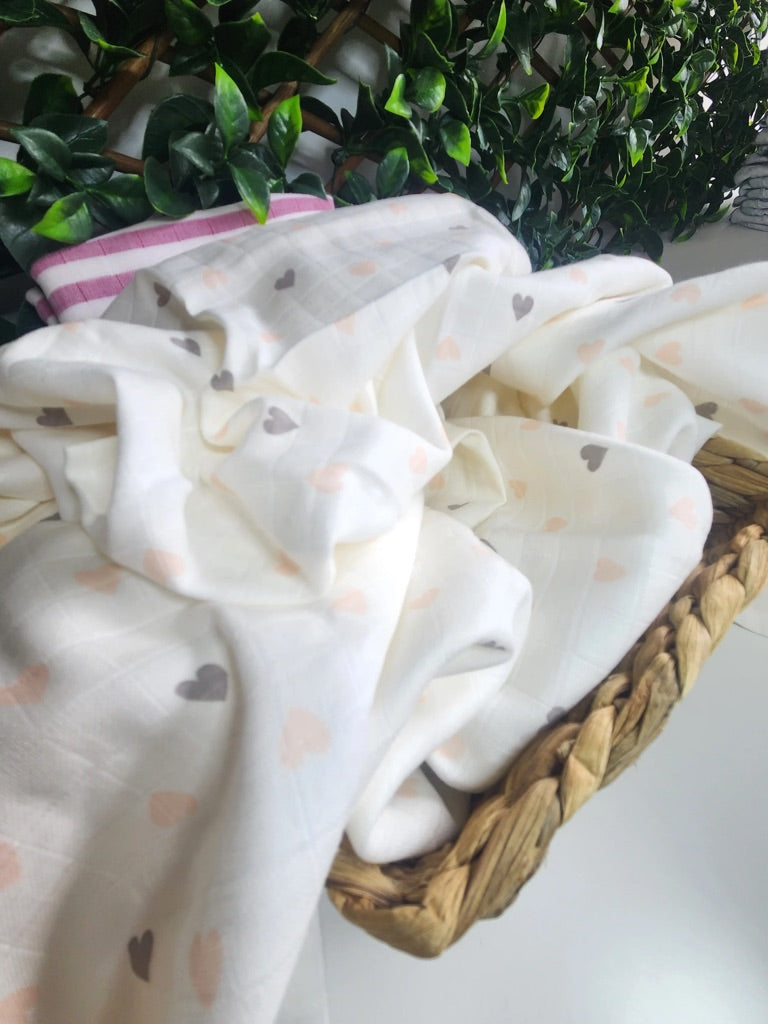 Hearts Muslin Wrap by Marks and Spencer
