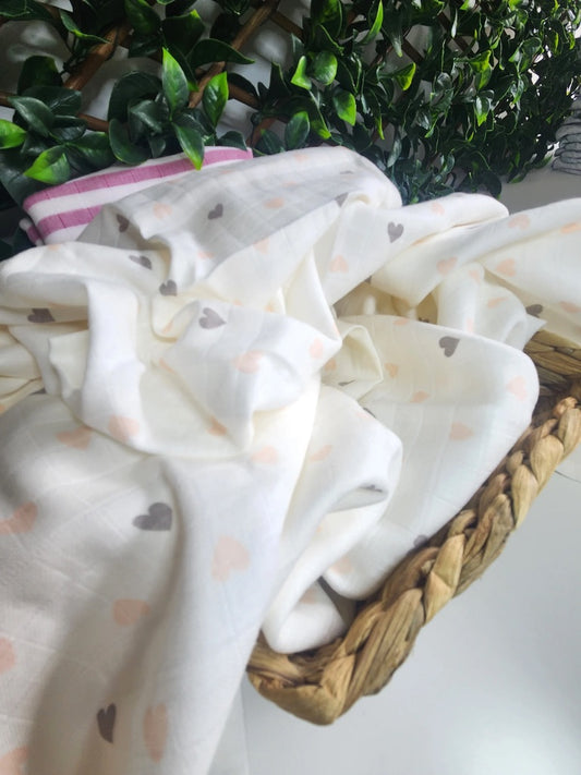 Hearts Muslin Wrap by Marks and Spencer