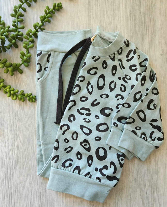 Leopard Tracksuit 3-6 months Green