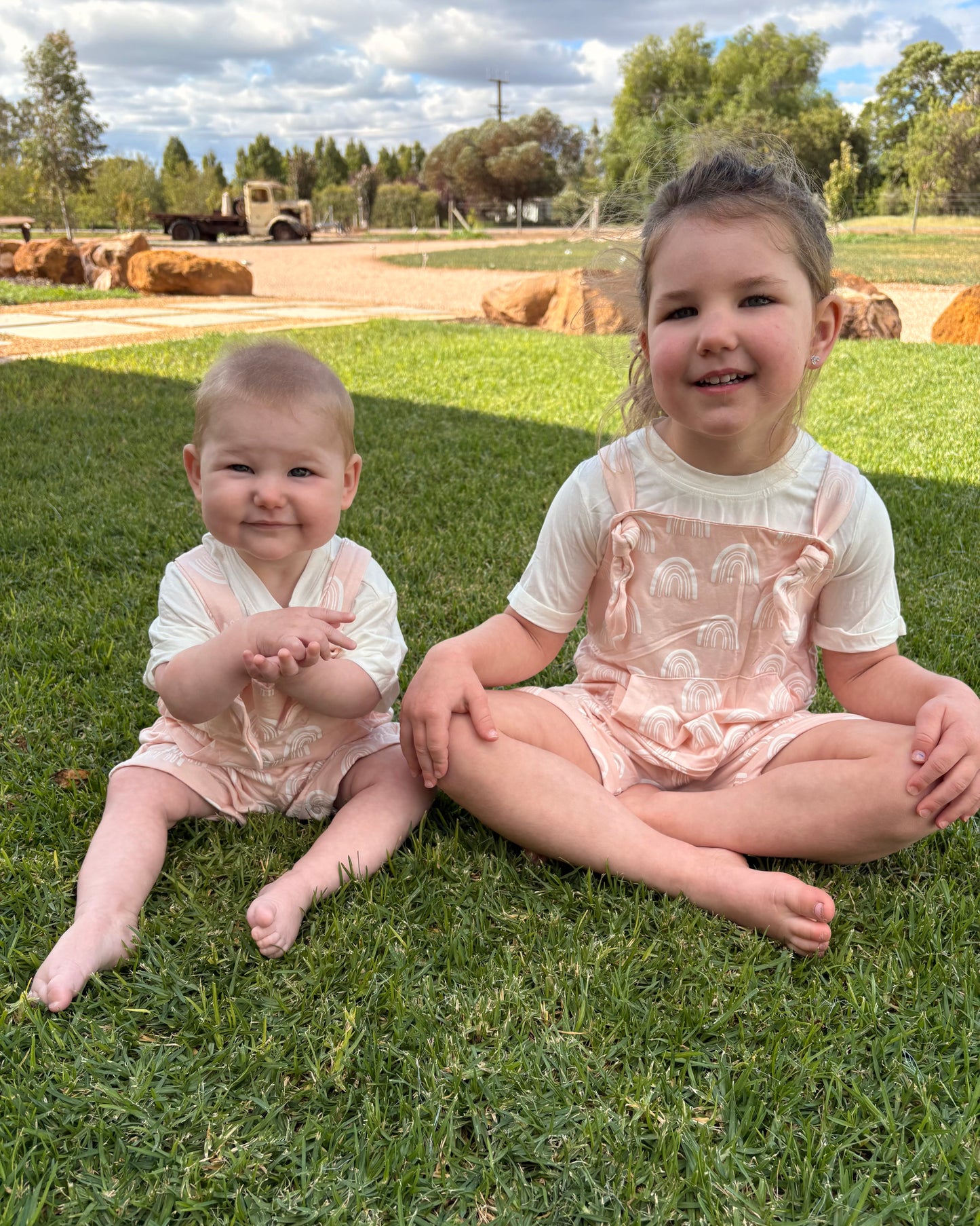 Bamboo Summer Romper Rainbow