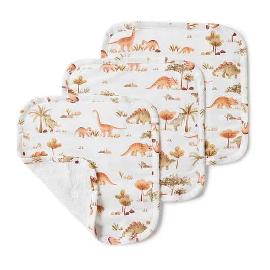 Wash cloths 3 pack Dino
