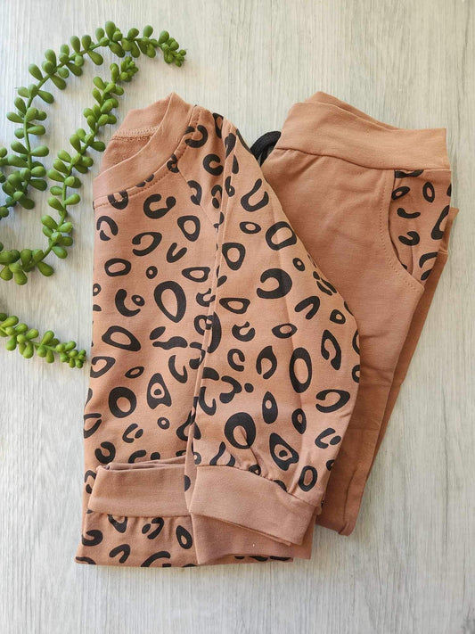 Leopard Tracksuit 3-6 months Coffee