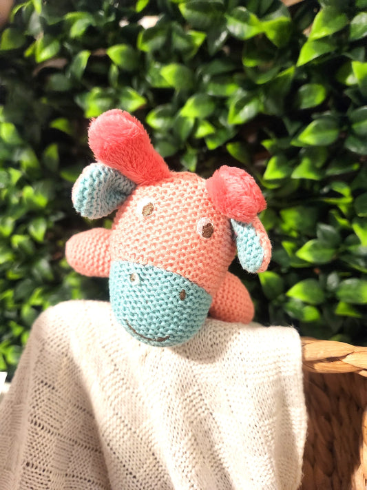 Crocheted animal rattle by Lily and George Giraffe