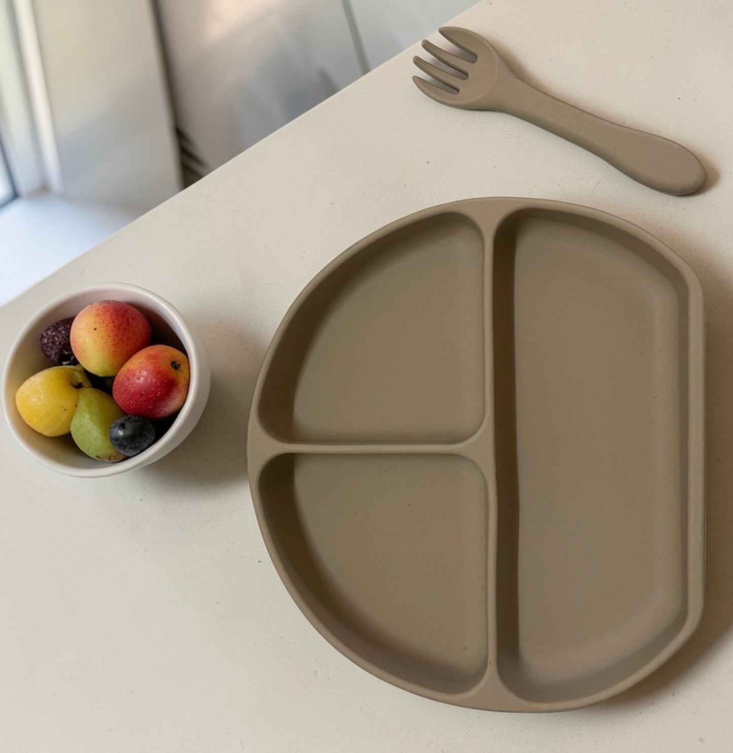 Silicone Dinner Plate with Fork