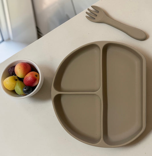 Silicone Dinner Plate with Fork