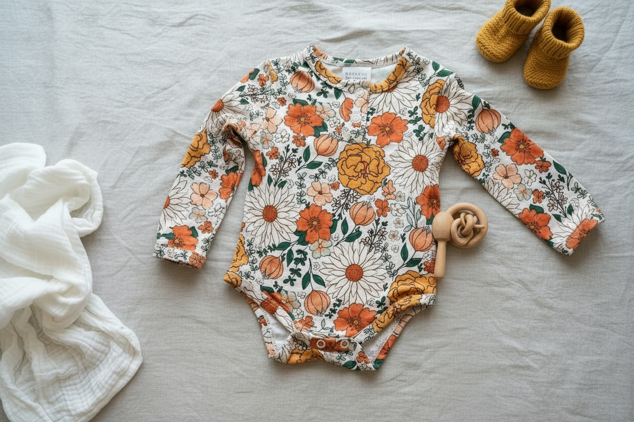 Organic Floral Bodysuit