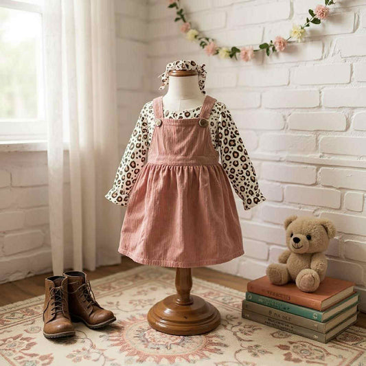 Pink Leopard Dress with headband